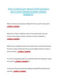 Track & Field Exam Newest 2026 Questions  and Correct Detailed Answers Already  Graded A&plus; 