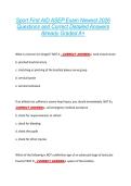 Sport First AID ASEP Exam Newest 2026  Questions and Correct Detailed Answers  Already Graded A&plus; 