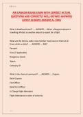 AIR CANADA ROUGE EXAM WITH CORRECT ACTUAL  QUESTIONS AND CORRECTLY WELL DEFINED ANSWERS  LATEST ALREADY GRADED A&plus; 2026 