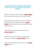 Small Engines iCEV &lpar;2026&rpar; Exam Newest 2026  Questions and Correct Detailed Answers Already  Graded A&plus; 