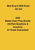 Med-Surg II HESI Exam Set 1 2026 &vert; Practice Questions&comma; Answers & Rationales PDF
