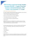 HESI Nutrition Actual Exam Nursing Nutrition Assessment 2026&sol;2027 &ndash; Complete Exam-Style Questions with Detailed Rationales &vert; 100&percnt; Verified &ndash; Pass Guaranteed &ndash; A&plus; Graded