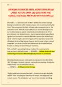 AWHONN ADVANCED FETAL MONITORING EXAM  LATEST ACTUAL EXAM 130 QUESTIONS AND  CORRECT DETAILED ANSWERS WITH RATIONALES