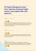 SC Property Management License Exam &vert; Questions & Expertly Verified Answers &vert; Latest Update 2026 &vert; 2027 &lpar;Rated A&plus;&rpar;  
