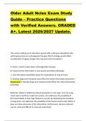 Older Adult Nclex Exam Study  Guide &ndash; Practice Questions  with Verified Answers&period; GRADED  A&plus;&period; Latest 2026&sol;2027 Update&period;  