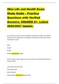 Ohio Life and Health Exam  Study Guide &ndash; Practice  Questions with Verified  Answers&period; GRADED A&plus;&period; Latest  2026&sol;2027 Update&period;  