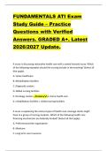 FUNDAMENTALS ATI Exam  Study Guide &ndash; Practice  Questions with Verified  Answers&period; GRADED A&plus;&period; Latest  2026&sol;2027 Update&period;  