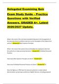 Delegated Examining Quiz  Exam Study Guide &ndash; Practice  Questions with Verified  Answers&period; GRADED A&plus;&period; Latest  2026&sol;2027 Update&period; 
