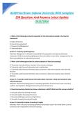 A100 Final Exam Indiana University With Complete 250 Questions And Answers Latest Update 2025&sol;2026