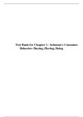 Test Bank for Chapter 1 - Solomon-s Consumer Behavior Buying&comma; Having&comma; Being