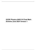 GCSE Physics 84631H Final Mark Scheme June 2024 Version 1&period;