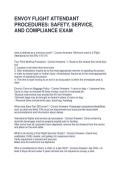 ENVOY FLIGHT ATTENDANT PROCEDURES SAFETY&comma; SERVICE&comma; AND COMPLIANCE EXAM QUESTIONS AND ANSWERS &lpar;GRADED A&rpar;