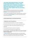 LDR-302S ORGANIZATIONAL CULTURE EXAM &lpar;2026 EDITION&rpar; &vert; ACTUAL TEST QUESTIONS WITH VERIFIED ANSWERS & DETAILED RATIONALES &vert; HIGH-YIELD PRACTICE TEST BANK FOR OA SUCCESS &vert; FREE PDF