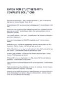 ENVOY FOM STUDY SETS WITH COMPLETE SOLUTIONS