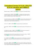 Transcultural Nursing NCM 120  UPDATED  ACTUAL Questions and CORRECT  Answers 