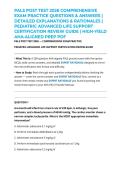 PALS POST TEST 2026 COMPREHENSIVE EXAM PRACTICE QUESTIONS & ANSWERS &vert; DETAILED EXPLANATIONS & RATIONALES &vert; PEDIATRIC ADVANCED LIFE SUPPORT CERTIFICATION REVIEW GUIDE &vert; HIGH-YIELD AHA-ALIGNED PREP PDF