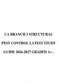 CA BRANCH 3 STRUCTURAL PEST CONTROL LATEST STUDY GUIDE 2026-2027 GRADED A&plus; &period;