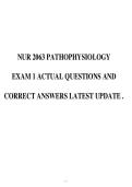 NUR 2063 PATHOPHYSIOLOGY EXAM 1 ACTUAL QUESTIONS AND CORRECT ANSWERS LATEST UPDATE &period;
