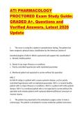 ATI PHARMACOLOGY  PROCTORED Exam Study Guide&colon;  GRADED A&plus;&period; Questions and  Verified Answers&period; Latest 2026  Update 