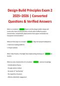 Design-Build Principles Exam 2  2025&ndash;2026 &vert; Converted  Questions & Verified Answers