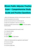 Illinois Public Adjuster Practice  Exam &ndash; Comprehensive Study  Guide and Practice Questions