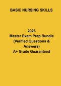 Basic Nursing Skills &ndash; Exam 1 2026 &vert; Practice Questions&comma; Answers & Study Guide PDF