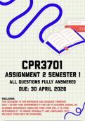 CPR3701 Assignment 2 &lpar;Quiz&rpar; Semester 1 Memo &vert; Due 30 April 2026