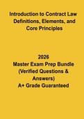 Introduction to Contract Law&colon; Definitions&comma; Elements & Core Principles 2026 &vert; Study Guide PDF