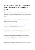 PESTICIDE CORE PRACTICE EXAM FINAL  PAPER &lpar;UPDATED 2026&rpar; FULL STUDY  GUIDE 