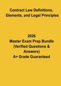 Contract Law&colon; Definitions&comma; Elements & Legal Principles 2026 &vert; Study Notes & Revision Guide PDF