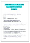 CNOR PRACTICE EXAM- ZANDER FULL TEST WITH CORRECT ANSWERS