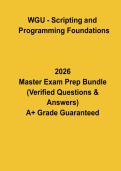 WGU Scripting and Programming Foundations 2026 &vert; Study Guide&comma; Concepts & Notes PDF
