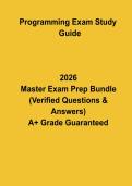 Programming Exam Study Guide 2026 &vert; Practice Questions&comma; Answers & Revision Notes PDF