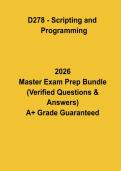 D278 Scripting and Programming 2026 &vert; WGU Study Guide&comma; Concepts & Exam Prep PDF
