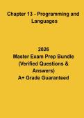 Chapter 13&colon; Programming and Languages 2026 &vert; Study Notes&comma; Concepts & Revision Guide PDF
