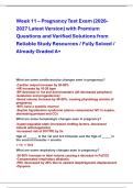 Week 11 &ndash; Pregnancy Test Exam &lpar;2026 2027 Latest Version&rpar; with Premium  Questions and Verified Solutions from  Reliable Study Resources &sol; Fully Solved &sol;  Already Graded A&plus;