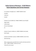 Kelley School of Business - A100 Midterm Exam Questions and Correct Answers 2026&sol;2027