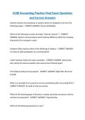 A100 Accounting Practice Final Exam Questions and Correct Answers 2026&sol;2027