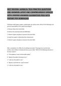 NCCT Surgical Technology Review Comprehensive Practice Questions and Verified Answers Exam Preparation Material