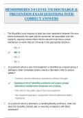 HEMISPHERES 3&period;0 LEVEL VII DISCHARGE & PREVENTION EXAM QUESTIONS WITH CORRECT ANSWERS