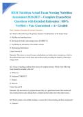 HESI Nutrition Actual Exam Nursing Nutrition Assessment 2026&sol;2027 &ndash; Complete Exam-Style Questions with Detailed Rationales &vert; 100&percnt; Verified &ndash; Pass Guaranteed &ndash; A&plus; Graded