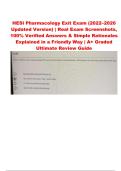 HESI Pharmacology Exit Exam &lpar;2022&ndash;2026 Updated Version&rpar; &vert; Real Exam Screenshots&comma; 100&percnt; Verified Answers & Simple Rationales Explained in a Friendly Way &vert; A&plus; Graded Ultimate Review Guide