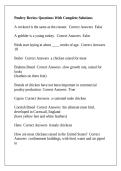 Poultry Review Questions With Complete Solutions