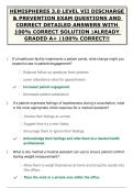 HEMISPHERES 3&period;0 LEVEL VII DISCHARGE & PREVENTION EXAM QUESTIONS AND CORRECT DETAILED ANSWERS WITH 100&percnt; CORRECT SOLUTION &vert;ALREADY GRADED A&plus; &vert;100&percnt; CORRECT&excl;&excl;