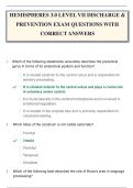 HEMISPHERES 3&period;0 LEVEL VII DISCHARGE & PREVENTION EXAM QUESTIONS WITH CORRECT ANSWERS