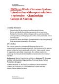 BIOS 252 Week 2 Nervous System-Introduction with expert solutions &plus; rationales - Chamberlain College 