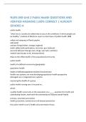 NURS 340-Unit 2 Public Health QUESTIONS AND VERIFIED ANSWERS &vert;100&percnt; CORRECT &vert; ALREADY GRADED A