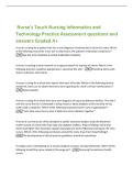 Nurse's Touch Nursing Informatics and Technology Practice Assessment questions and answers Graded A&plus;