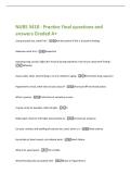 NURS 3410 - Practice Final questions and answers Graded A&plus;