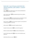 NURS 3333 - Exam &num;1 Review QUESTIONS AND VERIFIED ANSWERS &vert;100&percnt; CORRECT &vert; ALREADY GRADED A Health -State of complete physical&comma; mental&comma; and social well-being & not merely the absence of disease or infirmity Smith's models of health -Clinical Model&comma; 